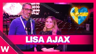 🇸🇪 Lisa Ajax  quotAwful Liarquot  Melodifestivalen 2024  INTERVIEW before heat 1 [upl. by Kalk]