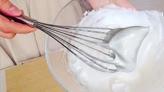 How to beat meringue by hand Egg whites whipping without mixer REAL TIME PROCESS [upl. by Candyce528]