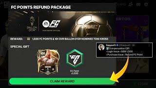 LOGIN GLITCH COMPENSATION GIFT PACKAGE IS HERE 🎁😱 DO THIS NOW TO GET THIS GIFT PACKAGE ✅ TONI KROOS🆓 [upl. by Aielam]