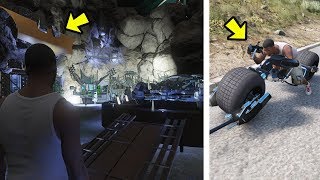 Encontrei a Mansão do BATMAN Batcaverna e Roubei a MOTO do Cavaleiro das trevas  GTA 5 [upl. by Ulund]