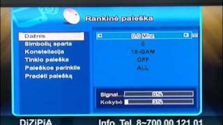 Skaitmeninės televizijos imtuvo Dizipia dažnių derinimo instrukcija  Splius® [upl. by Farlay]