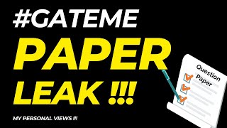 Paper Leak  My Personal Views  GATEMechanical gateXE [upl. by Akira967]