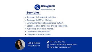 Maximiza tus beneficios Fiscales con Drawback Perú [upl. by Hooke]