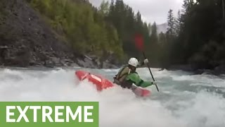 Extreme whitewater kayaking on the Fraser River [upl. by Kara]