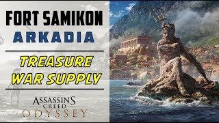 Fort Samikon Arkadia  Loot Treasure amp War Supply Location  ASSASSINS CREED ODYSSEY [upl. by Haelahk344]