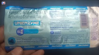 Unienzyme Tablet  Fungal Diastase Papain amp Activated Charcoal Tablets  Unienzyme Tablet Uses Dose [upl. by Hymen]