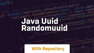 java uuid randomuuid [upl. by Nas]