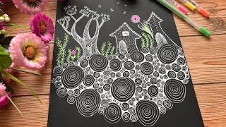 Natural Doodle Art  Step by Step easy doodle art  Doodle for beginner doodle art drawing trend [upl. by Aitnis608]