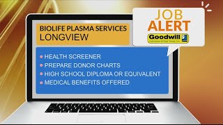 JOB ALERT Biolife Plasma Services in Longview needs a Health Screener [upl. by Vharat]