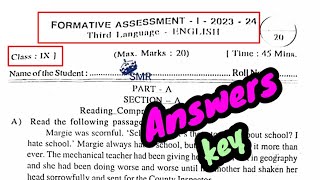 AP 9th class fa1 English question paper answers key🔑💯💯 [upl. by Syverson773]