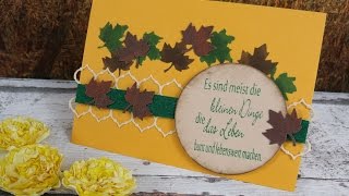 Anleitung herbstliche Geburtstagskarte mit Resten basteln cardmaking deutsch [upl. by Farant]