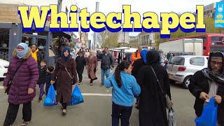 London Walk  WHITECHAPEL High Street Walking Tour 🇬🇧 [upl. by Anelah]