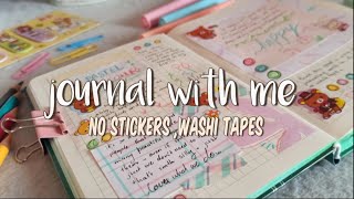 journal with me🦋🌷no stickers washi tapes  pastel theme 🌻🍃 [upl. by Eecram]