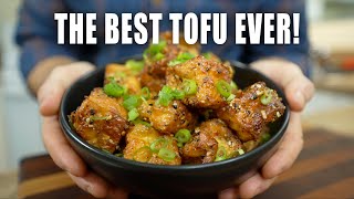 Crispy Sweet Chili Puffed Tofu 🔥 Only 3 Ingredients [upl. by Onibla]