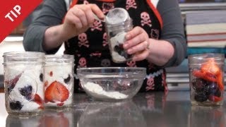 How to Bake Cakes in a Jar  CHOW Tip [upl. by Aihselat]