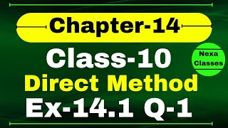 Ex141 Q1 Class 10 Direct Method Math  Q1 Ex 141 Class 10 Math  Class 10 Math Ex 141 Q1 [upl. by Nalor254]