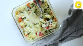 Baked Vegetable Au Gratin Recipe Video  Healthy Baked Vegetable Gratin [upl. by Cocks782]