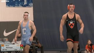 197lbs Luke Stout Princeton vs Jack Wehmeyer Columbia [upl. by Adamo]