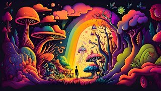 Psychedelic Trance  Magic Mushrooms  Hallucinations mix 2023 AI Graphic Visuals [upl. by Corvin535]