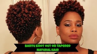 Bantu Knot Out on Tapered Natural Hair  How to  MissKenK [upl. by Akinej]