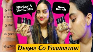 New Derma Co 2 Niacinamide High Coverage Foundation Review amp Swatches l Derma co All 7 Shades l [upl. by Murielle930]