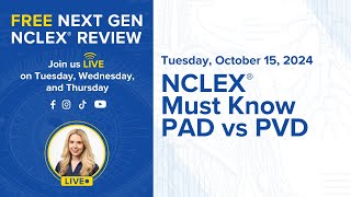 NCLEX® Must Know PAD vs PVD [upl. by Klaus]