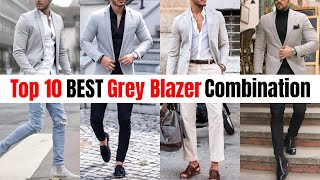 Top 10 BEST Grey Blazer Combination For Men  Grey Blazer Outfit Ideas For Men  Mens Fashion 2024 [upl. by Sapphire]