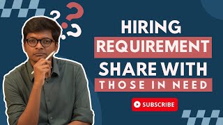 HIRING REQUIREMENT  Share with those in need [upl. by Kared494]