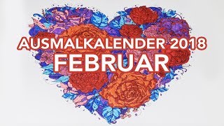 SPEED COLOURING MANDALA  Ausmalkalender 2018 Februar  Stephie Tilak [upl. by Greg]