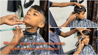 Without beard school boy beard shave or aibro cut school boy styles high fade military haircutasmr [upl. by Aynnat20]