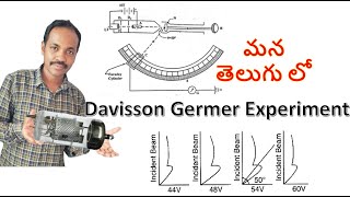 Davisson Germer experiment in Telugu  DrRaheem ahmed  Davisson Germer experiment theory [upl. by Nylodnew]