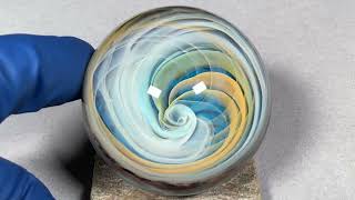 Vortex Marble Handmade by Bill Grout 194quot Axial Swirl 081624 Borosilicate Glass [upl. by Odraccir120]