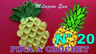 Manualidades tejidas Milagros Ena N° 20 Piña a crochet para agarraderas o adornos de cocina [upl. by Darcee514]