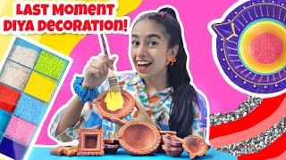 Last Moment Diya Decoration Ideas💕🤩✨️ DIYA DECOR diy  Riyas Amazing World [upl. by Neelrad]