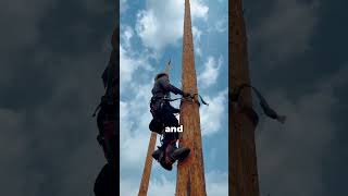 This is speed pole climb A lumberjack competition [upl. by Ylrad]