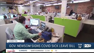 Governor Gavin Newsom signs COVID sick leave bill [upl. by Petronella]