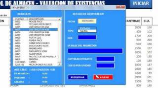 CONTROL DE ALMACEN Y VALUACION DE EXISTENCIAS EN EXCEL [upl. by Nirol]