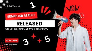 1st 3rd and 5th SEMESTER RESULTS AVAILABLE CHACK NOW  Sri Krishnadhevaraya University [upl. by Diandra]