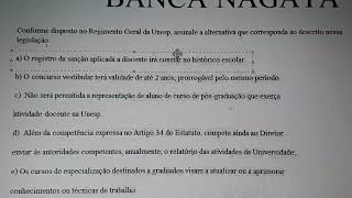 Nova questão do Regimento Geral da Unesp concurso público VUNESP [upl. by Nwahs]