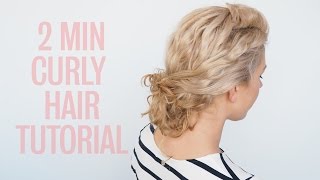 Easy curly hairstyle tutorial  Curly twist bun [upl. by Icyac]