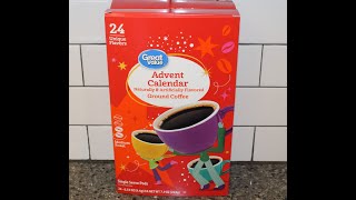 Great Value Walmart Coffee Advent Calendar 24 Unique Flavors Review [upl. by Cynthia175]