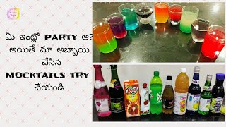 How to prepare different Mocktails at homepartyeasyrefreshmentsin telugu [upl. by Kreiker]