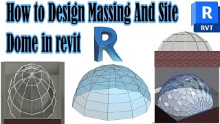 How to Design Dome Massing and Site in Revit  Roof Glazing  part 2  revit 2023  Tutorial [upl. by Sadinoel]