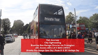 Full Journey  City Sightseeing  Bromley Bus Garage Circular via Orpington  19757 LX11 BDO [upl. by Otilegna]