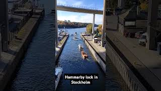 Hammarby lock in Stockholm enter lake Mälaren shorts stockholm lock tourist [upl. by Aikkan]