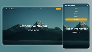 How To Create a Responsive Navbar Using HTML amp CSS  Step By Step Tutorial [upl. by Ybrek]