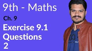 9th Class Math Ch 9 Exercise 91 Question no 2  Matric Part 1 Math [upl. by Adnaloy236]