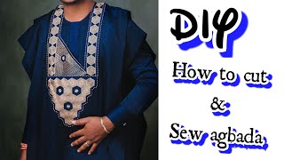 How to cut and sew men AGBADA nativeDETAILED [upl. by Allimak]