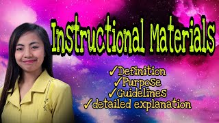 INSTRUCTIONAL MATERIALS  Detailed explanation [upl. by Altman]