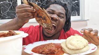 asmr mukbangExtremely Eating TilapiaFish With Eba vs Tomato Stew Chickengoat leg asmrmukbang [upl. by Bernette]